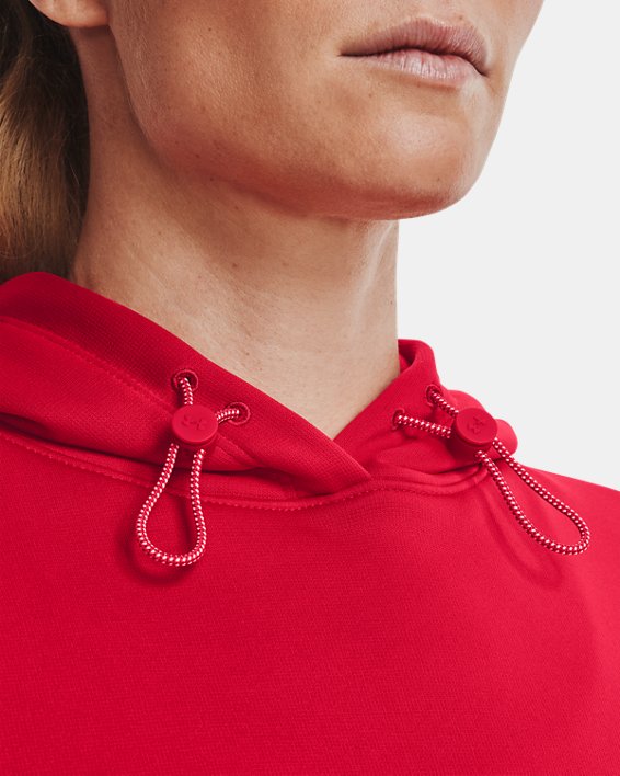 Women's Armour Fleece® Storm Hoodie, Red, pdpMainDesktop image number 3